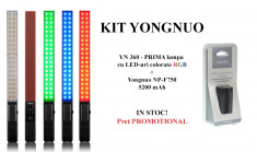 Kit Yongnuo YN360 Lampa LED + Acumulator Yongnuo NP-F750 5200mAh foto