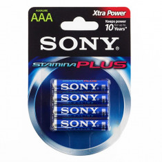 Baterii Alcaline Sony Plus AAA LR03 1.5V AM4 (pachet de 4) foto