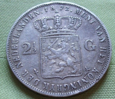 M. 2 1/2 gulden 1872 Olanda, argint foto