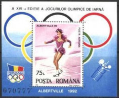 Romania - JOCURILE OLIMPICE DE IARNA ALBERTVILLE 1992, colita dt MNH, C157 foto