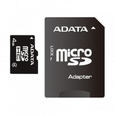 Card de memorie AData Micro SDHC , 4 GB , clasa 4 , adaptor SD foto