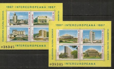 Romania 1987 - ARHITECTURA EUROPA, 2 blocuri nestampilate, DB28 foto