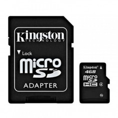 Card de memorie Kingston Micro SDHC 4 GB Clasa 4 adaptor SD foto