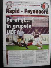 Rapid Bucuresti - Feyenoord Rotterdam (29 septembrie 2005) / program de meci foto