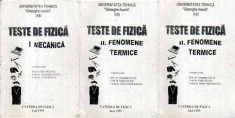 Teste de fizica vol.I Mecanica, vol.II Fenomene termice, vol.III Electricitate foto