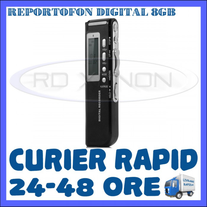REPORTOFON DIGITAL 8GB GH-518 - DICTAFON, RECORDER - 850 ORE - GARANTIE 12 LUNI