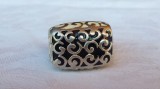 Argint INEL MASIV OPULENT 1920 art deco FRANTA in email UNIC de efect SPLENDID