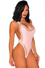 B473-5 Body sexy accesorizat, cu chilot tanga foto