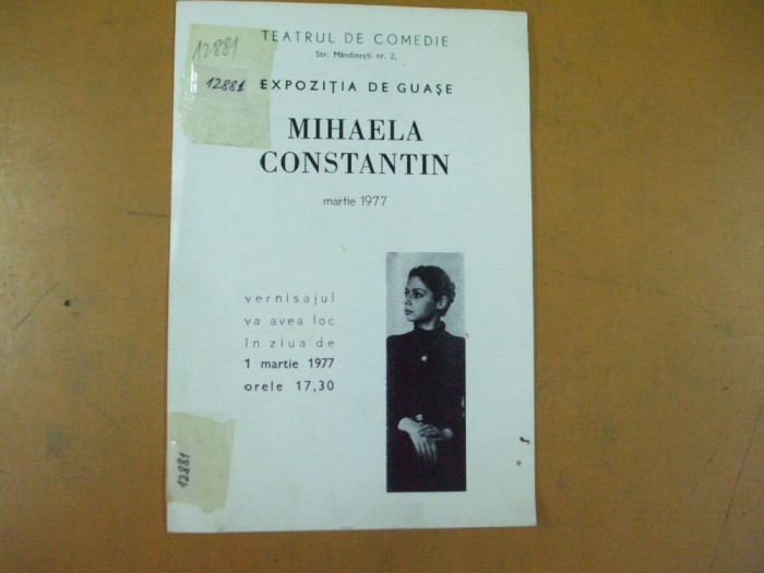 Mihaela Constantin guase catalog expozitie teatrul comedie Bucuresti 1977