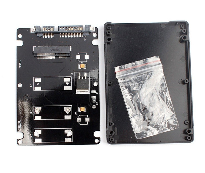 Adaptor convertor SSD mSATA la SATA cu carcasa / rack NEGRU | Okazii.ro