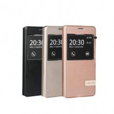 Husa Sunex Flip Cover S-View Samsung Galaxy On7 Rose Gold foto