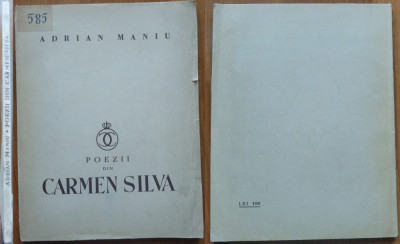 Adrian Maniu , Poezii din Carmen Sylva , 1936 , ed. 1 cu ilustr. de Rodica Maniu foto