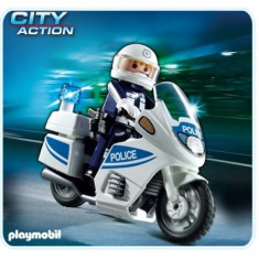 Motocicleta politiei Playmobil foto