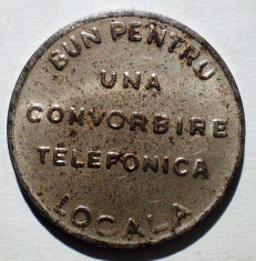 1.114 ROMANIA SART JETON TELEFONIC UNA CONVORBIRE TELEFONICA LOCALA 22mm foto