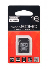 Card de memorie GOODRAM Micro SD 16GB Clasa 10 UHS foto