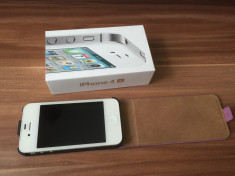 iPhone 4S 16 GB White stare f buna + Gevey Sim + husa flip-flop foto