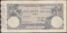 Bancnota Romania 100.000 Lei 20 decembrie 1946 - P58 VF foto