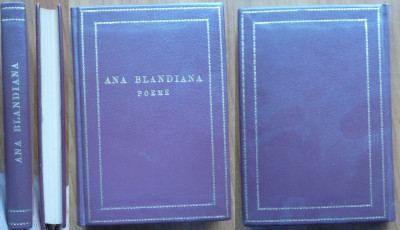 Ana Blandiana , Poeme , 1978 , ed. 1 cu autograf catre Coman , legatura piele foto