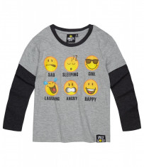 Bluza cu maneca lunga Smiley gri deschis foto