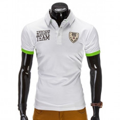 Tricou polo rugby barbati S514 Alb foto