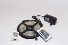 Banda Led RGB 5m - kit complet cu telecomanda si alimentator foto