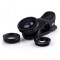 Obiectiv superangular Fisheye Lens 3 in 1 universal (Rosu)