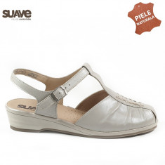 Sandale dama piele naturala SUAVE NICE crem/gold (Marime: 40) foto