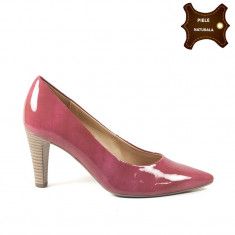 Pantofi dama piele GABOR roz lac (Marime: 36) foto