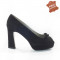 Pantofi dama piele naturala CLEO negru velur (Marime: 36)