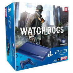 Consola Sony Ps3 Slim 500Gb Blue Plus Joc Watch Dogs foto