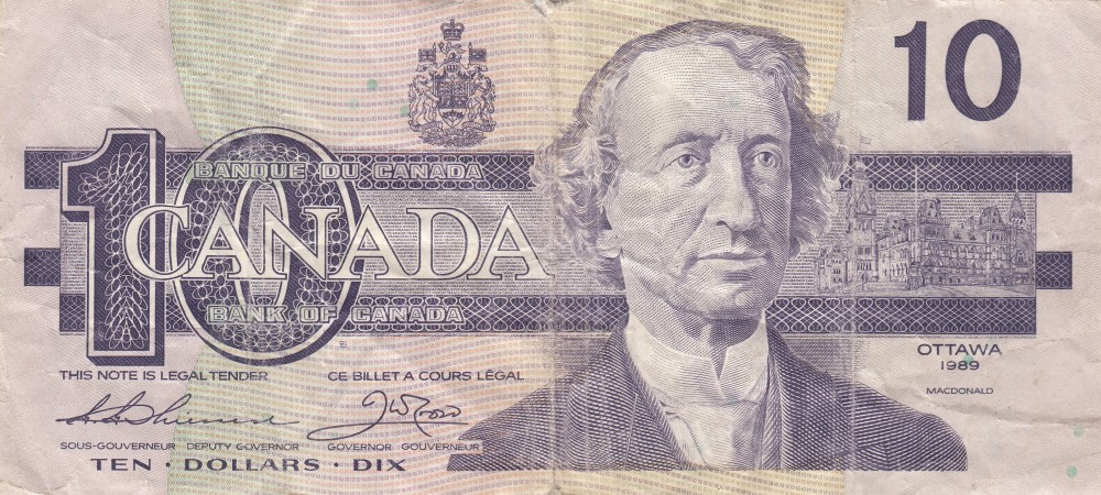 Bancnota Canada 10 Dollars 1989 Circulati Stare Buna Okazii Ro