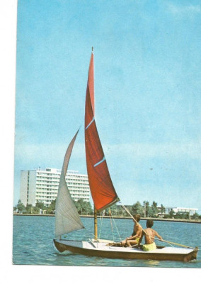@carte postala(cod 321/73) -MAMAIA-Pe lacul Suitghiol foto