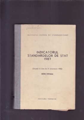 INDICATORUL STANDARDELOR DE STAT 1987 foto