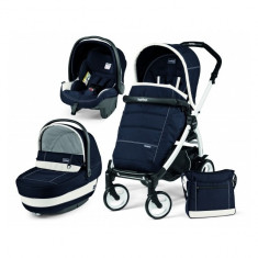 Carucior 3 in 1 Book Plus 51 Black and White Completo SL Riviera Peg Perego foto