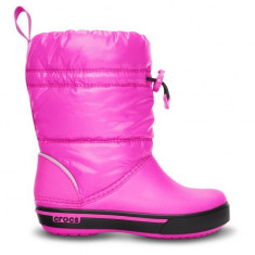 Cizme pentru copii Crocs Crocband Iri Gust Boot Kids Neon Magenta Black (Crc12772-6L1) foto