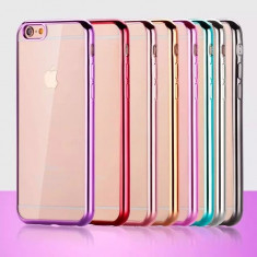 Husa Silicon / TPU transparenta cu margini metalizate pentru IPhone 6 / 6s foto