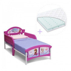 Set pat cu cadru metalic Disney si saltea pentru patut Dreamily 140 x 70 x 10 cm Frozen Delta Children foto