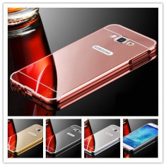 Husa / Bumper aluminiu + spate oglinda pentru Samsung J5 2016 / J510FN foto