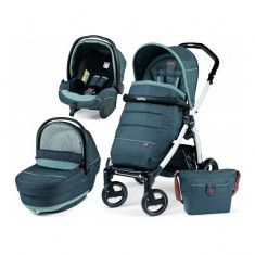 Carucior 3 in 1 Book Plus S Black and White Completo SL BlueDenim Peg Perego foto