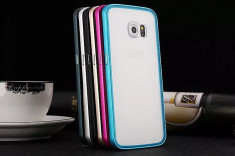 Bumper metalic / Husa aluminiu + spate acril transpatent Samsung Galaxy S7 edge foto