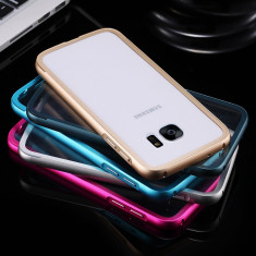 Bumper metalic / husa aluminiu cu spate din acril transpatent Samsung Galaxy S7 foto