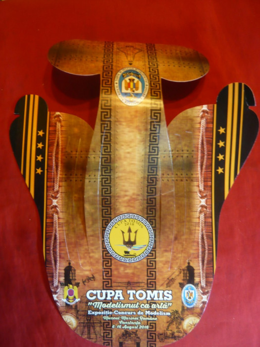 Carton decupat pt SAPCA - Reclama Cupa Tomis ,Emblema Ligii Maistri Militari Mar