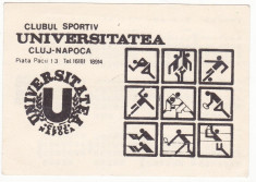 Calendar de buzunar 1989 Universitatea Cluj-Napoca U CLUJ foto