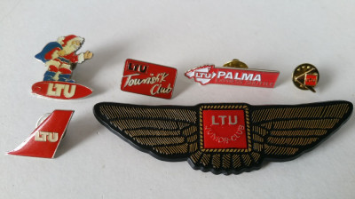 set 6 insigne aviatie: LTU Airways Junior, Touristik Club, Palma Express Shuttle foto