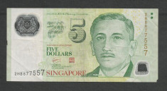 SINGAPORE 5 DOLARI DOLLARS 2007 [1] P-47a , Polymer foto