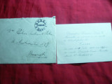 Plic circulat Buzau-Gara-Bucuresti 1933 si Invitatie Botez