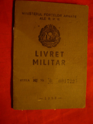 Livret Militar 1958 rezervist , Maior foto