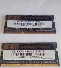 Memorii RAM DDR3 kit 8GB (2modx4GB) CORSAIR VEN 2RX8 PC3 12800 la 1600Mhz laptop foto