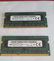 Memorii RAM DDR3 kit 8GB (2modulex4GB) MICRON 1RX8 PC3L 12800 la 1600Mhz laptop foto