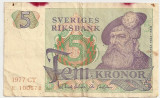 Suedia 5 kronor coroane 1977 U
